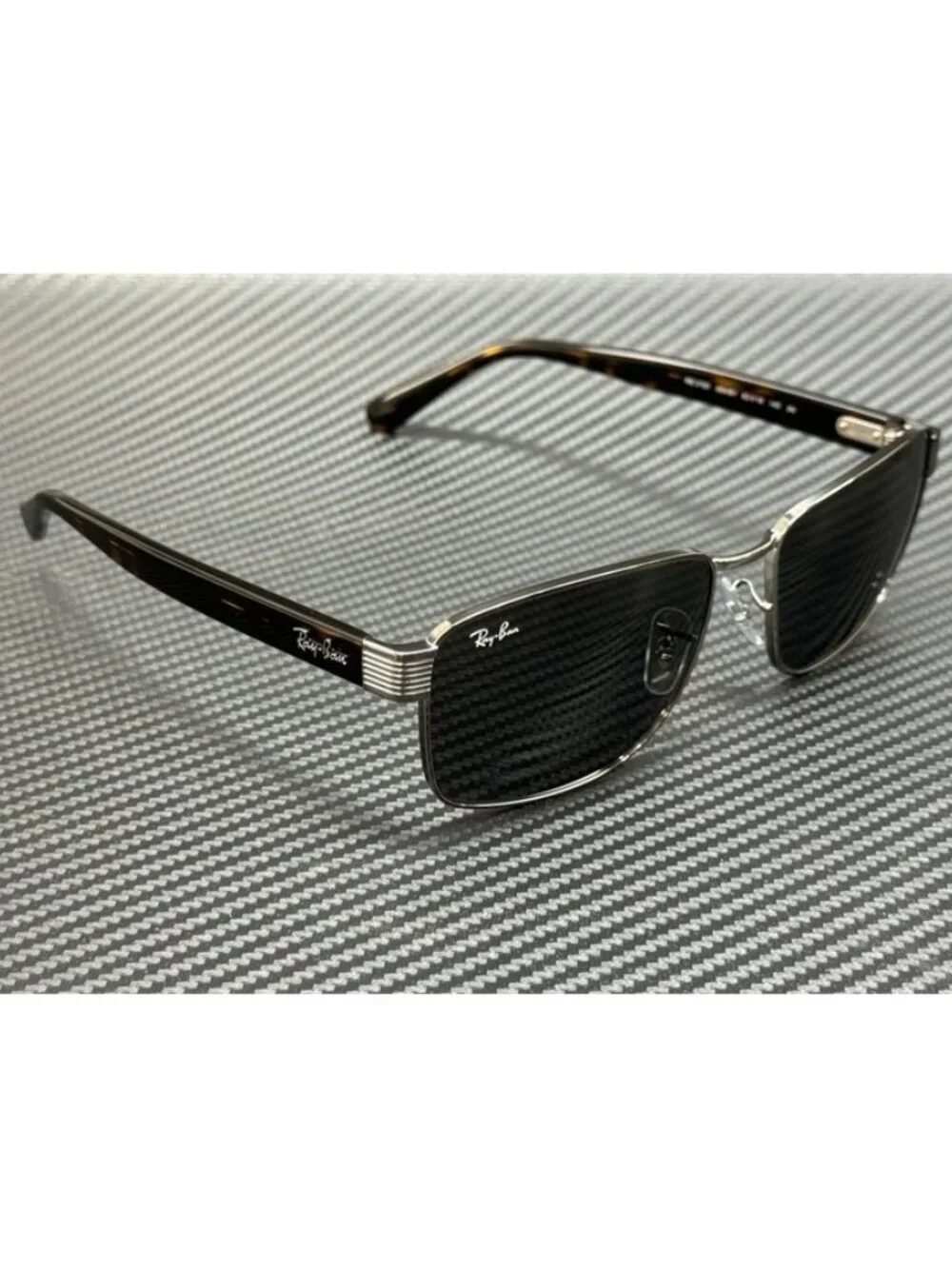 New Ray-Ban Men Gunmetal Sunglasses 59-18-145